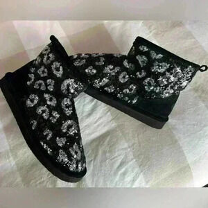 PINK Fur Lined Mukluk Sequin Bootie